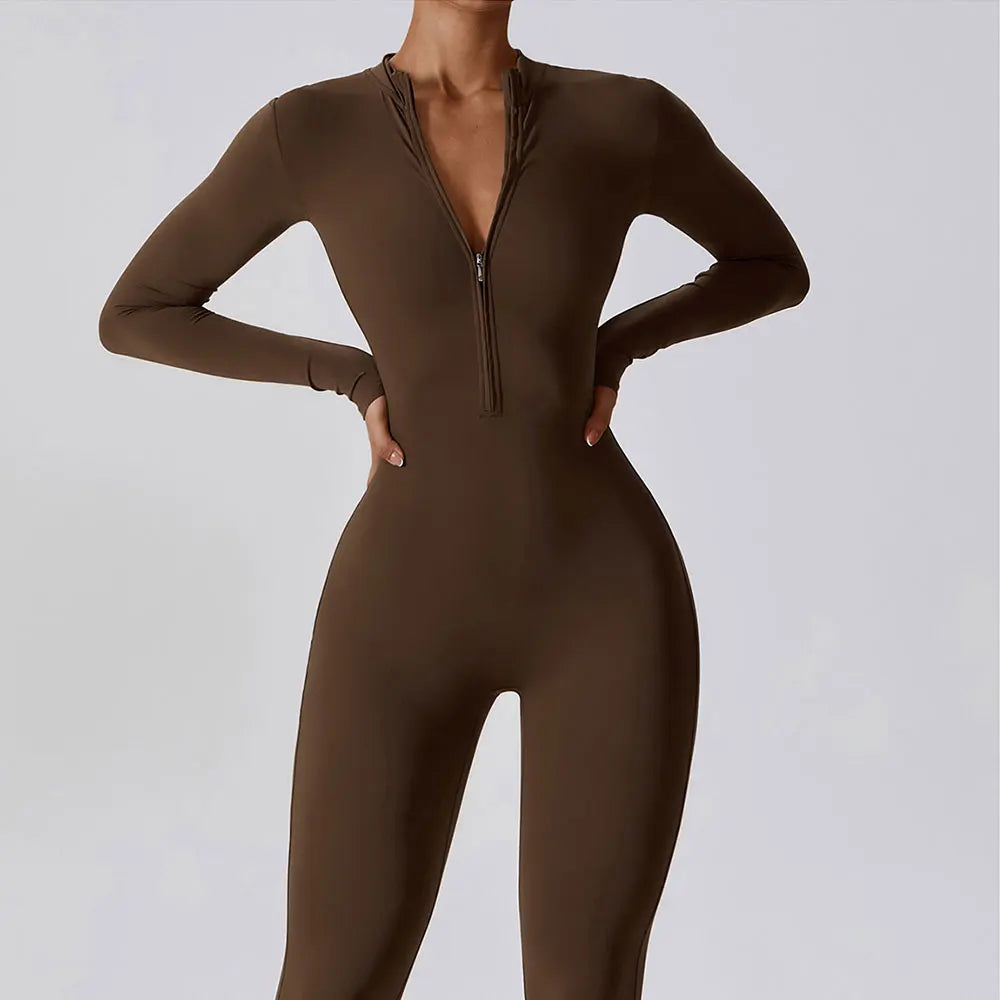 Women’s Zipper Fitness Jumpsuit